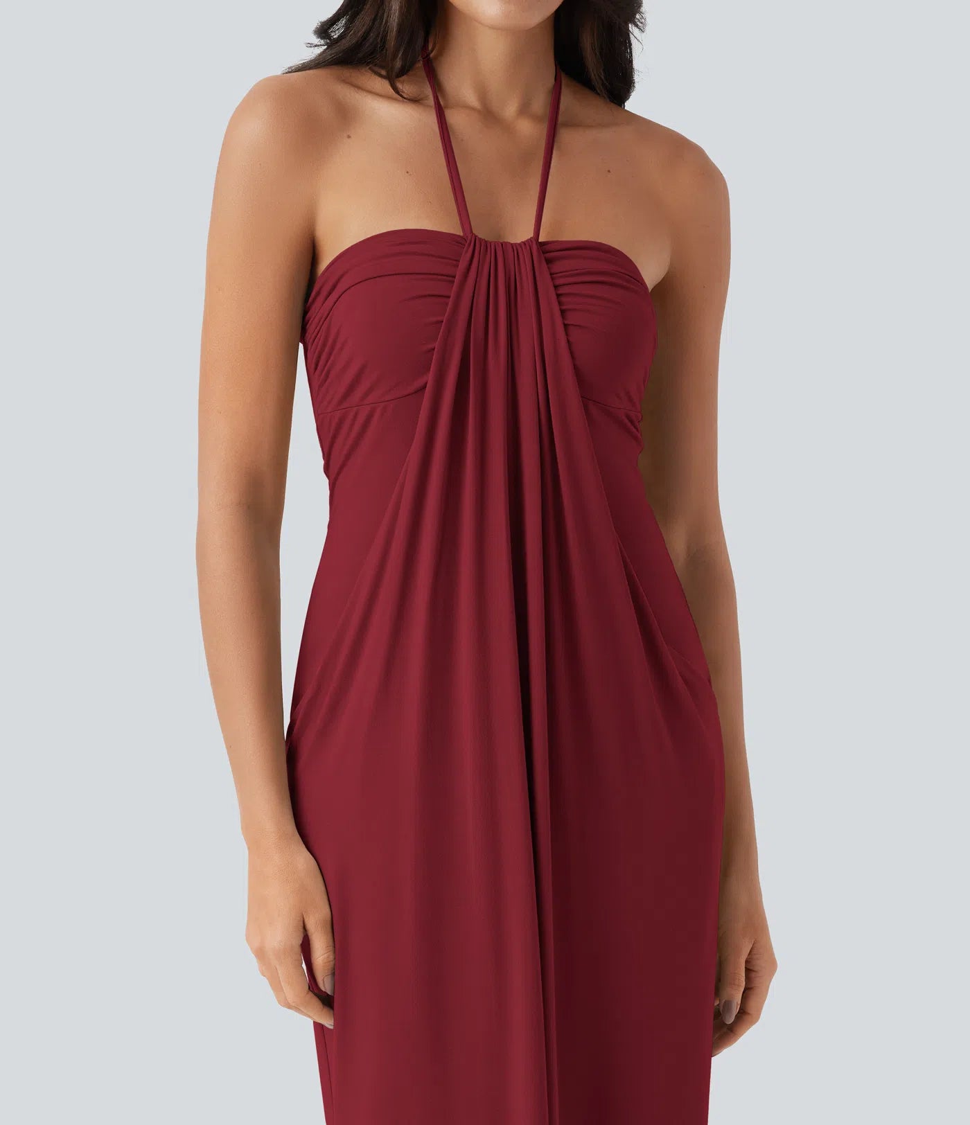 Korven Halter Tie Back Maxi Dress with Pockets
