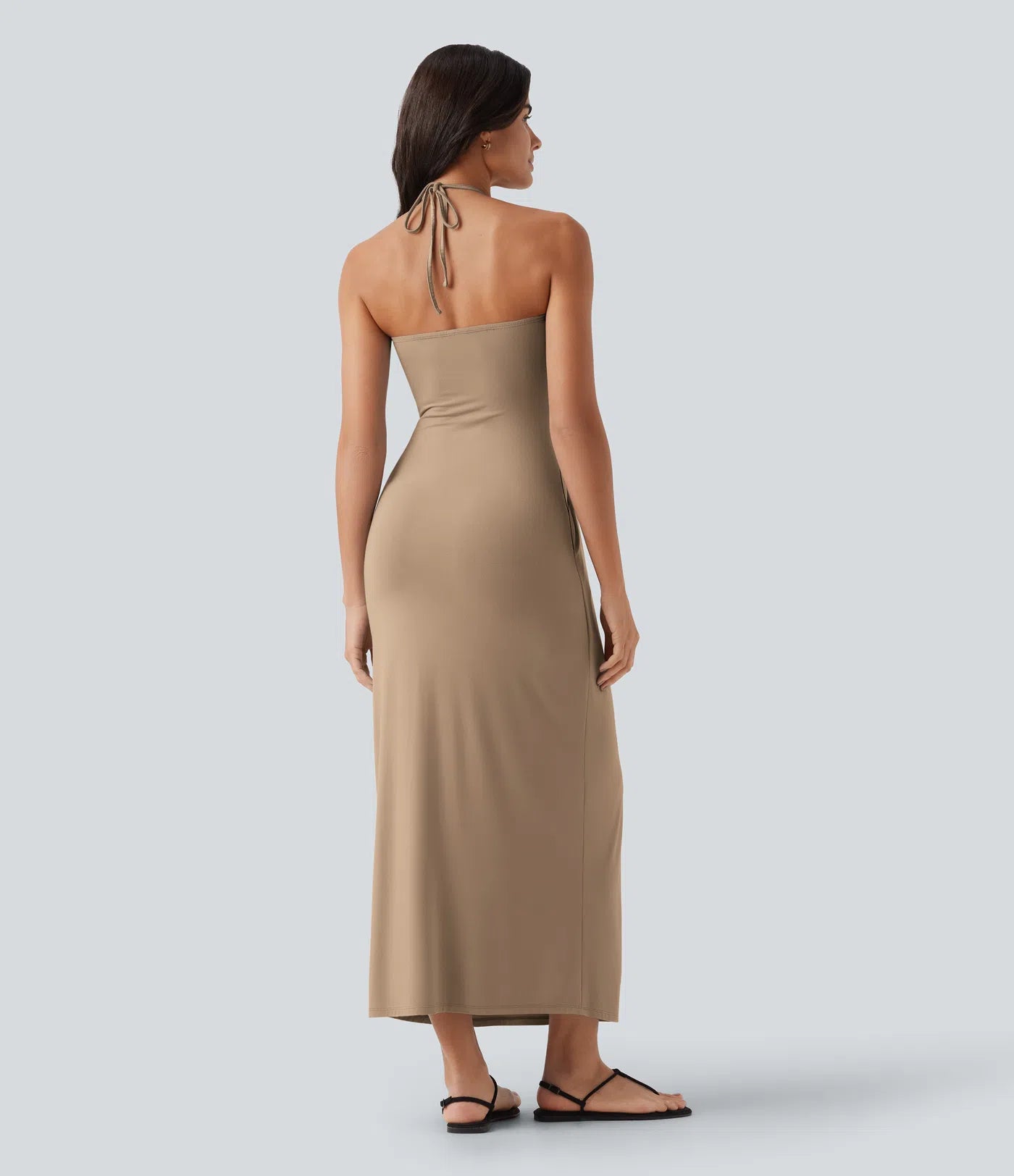 Korven Halter Tie Back Maxi Dress with Pockets