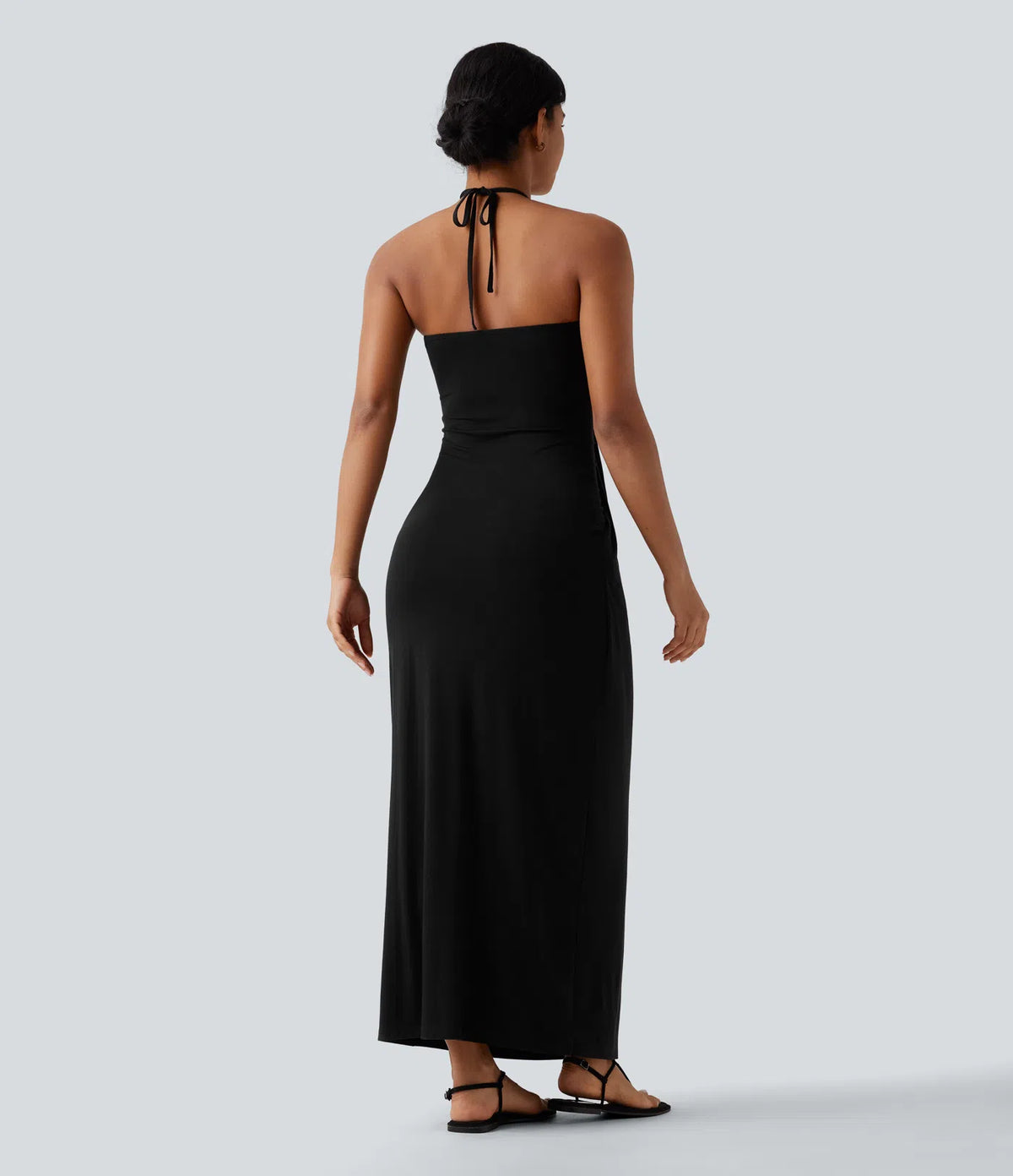 Korven Halter Tie Back Maxi Dress with Pockets