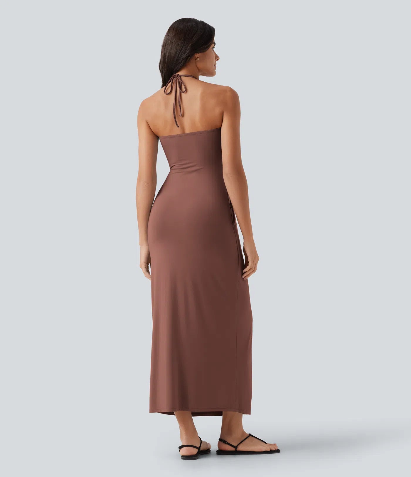 Korven Halter Tie Back Maxi Dress with Pockets