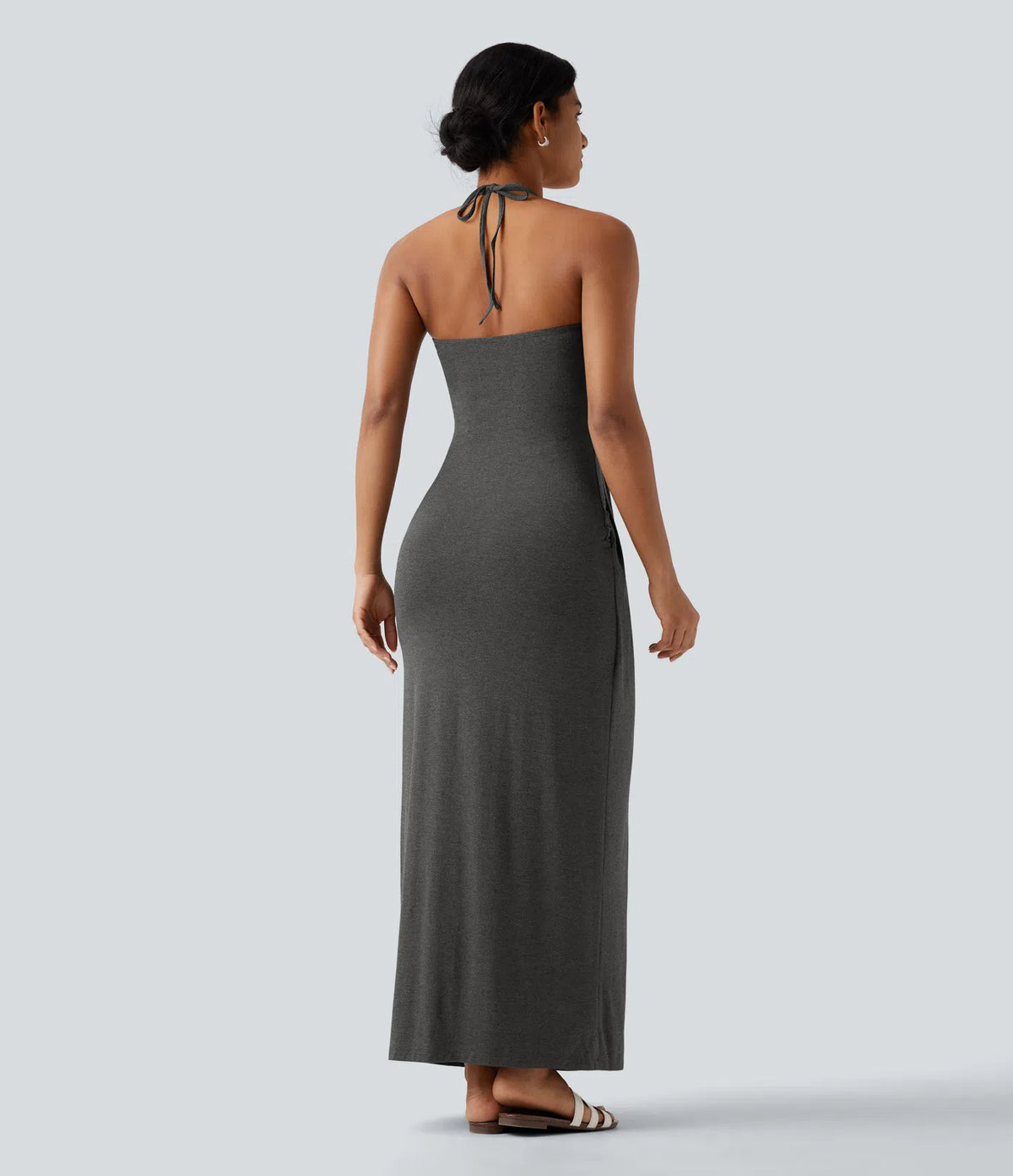 Korven Halter Tie Back Maxi Dress with Pockets