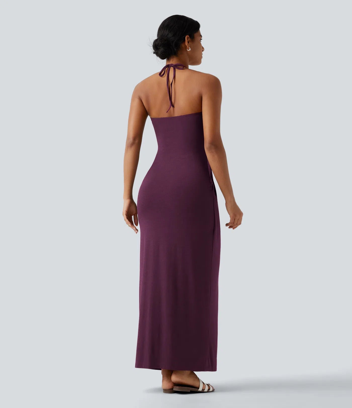 Korven Halter Tie Back Maxi Dress with Pockets