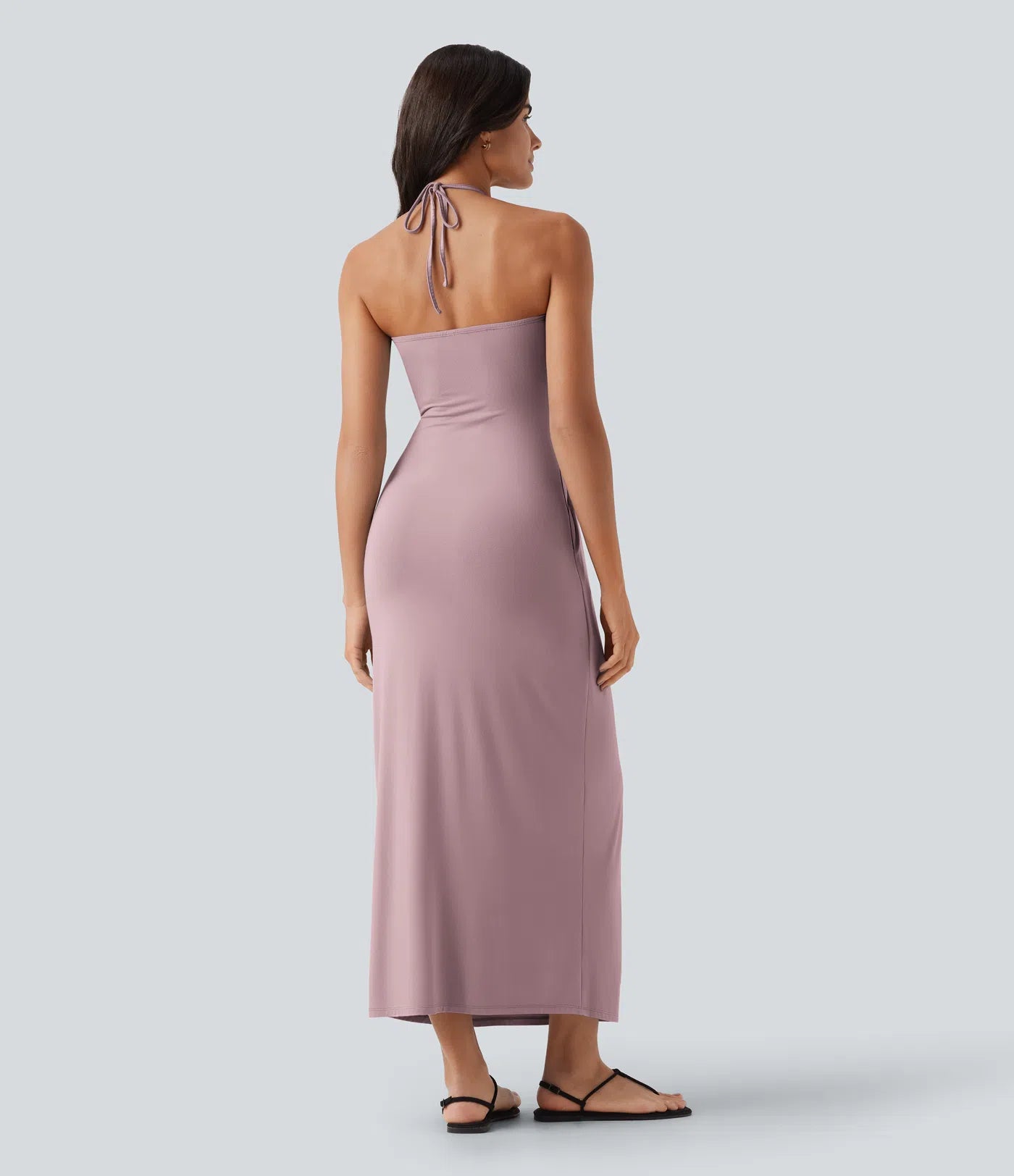 Korven Halter Tie Back Maxi Dress with Pockets