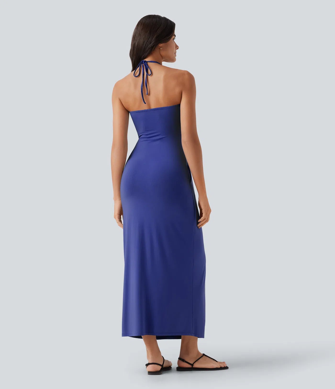 Korven Halter Tie Back Maxi Dress with Pockets