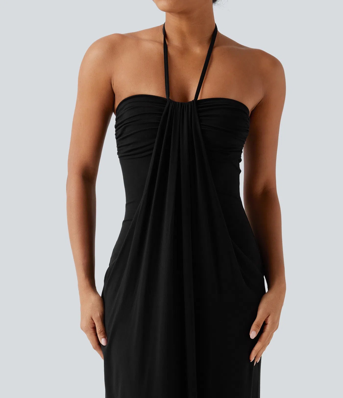 Korven Halter Tie Back Maxi Dress with Pockets
