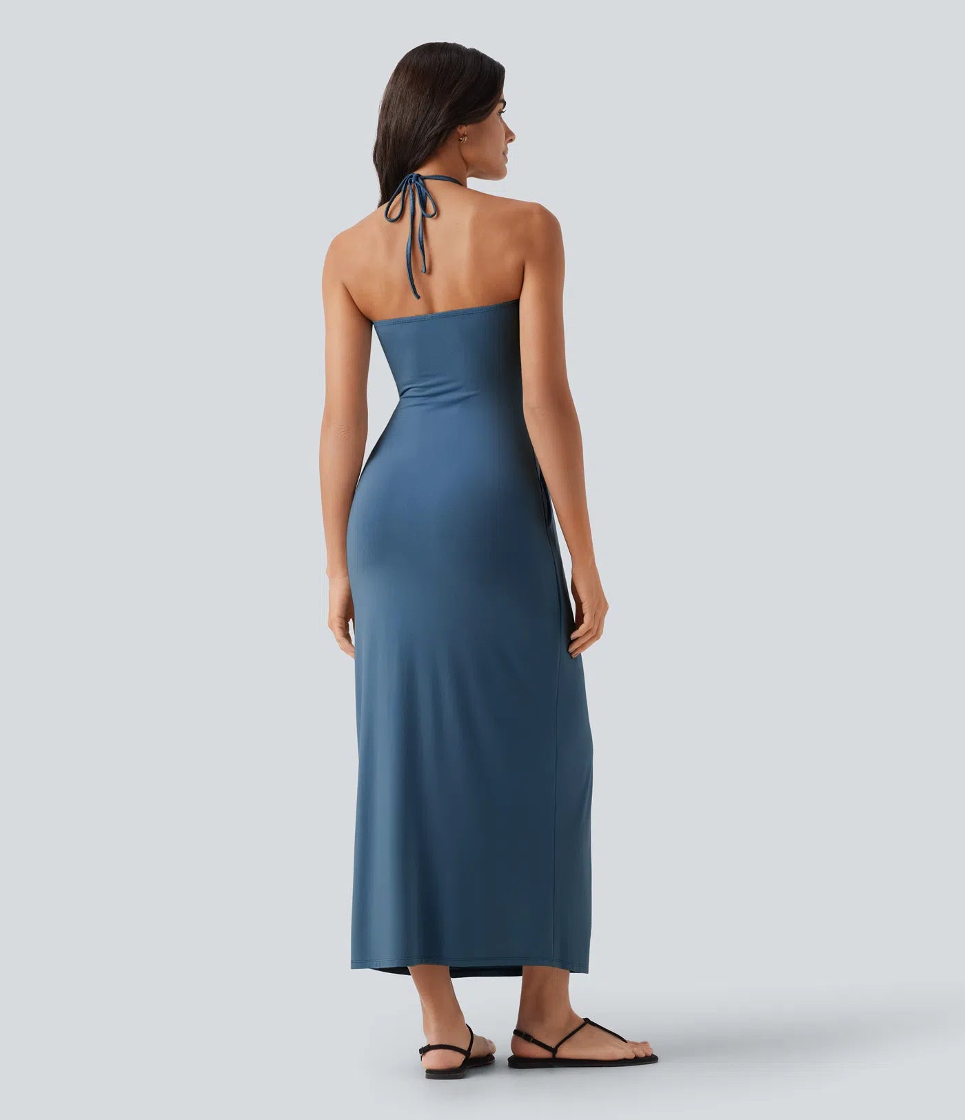 Korven Halter Tie Back Maxi Dress with Pockets