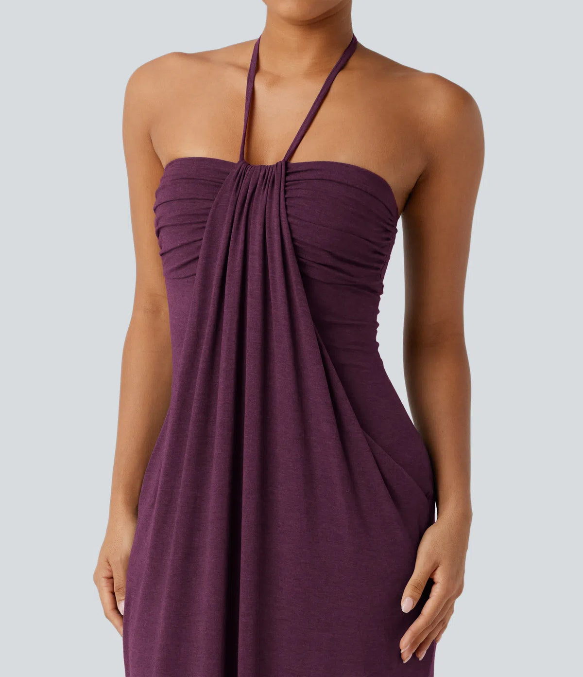 Korven Halter Tie Back Maxi Dress with Pockets