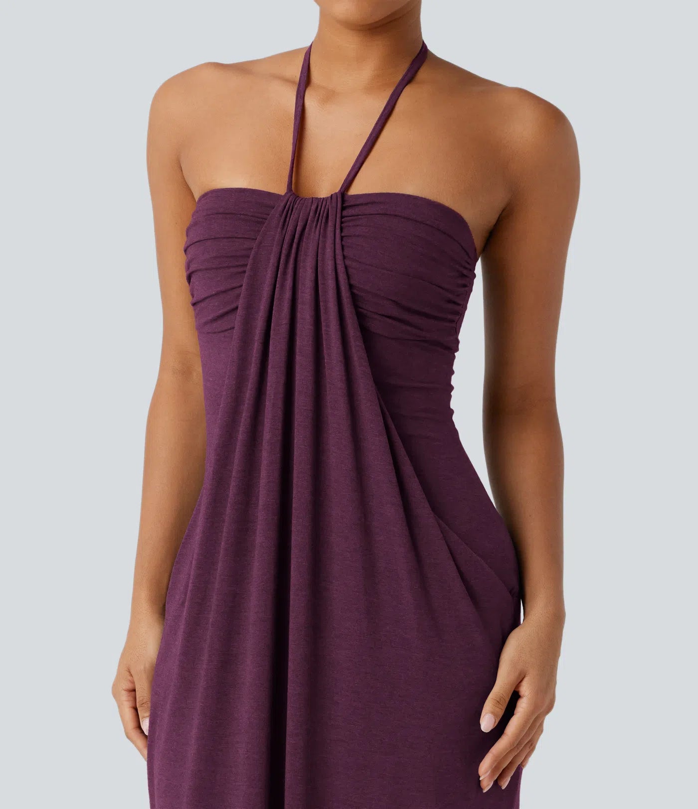Korven Halter Tie Back Maxi Dress with Pockets