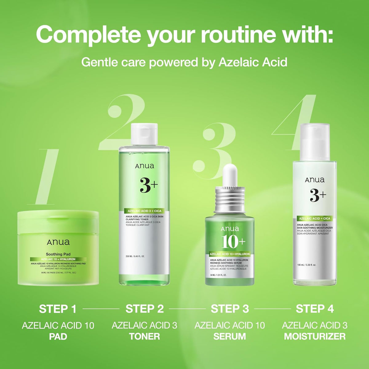 Anua Azelaic Acid 10 Hyaluron Redness Soothing Serum, Facial Serum for Blemish-Prone & Oily-Prone Skin, Lightweight & Hydrating Blemish Care, Hyaluronic Acid, Korean Skincare, 1.01 fl oz.