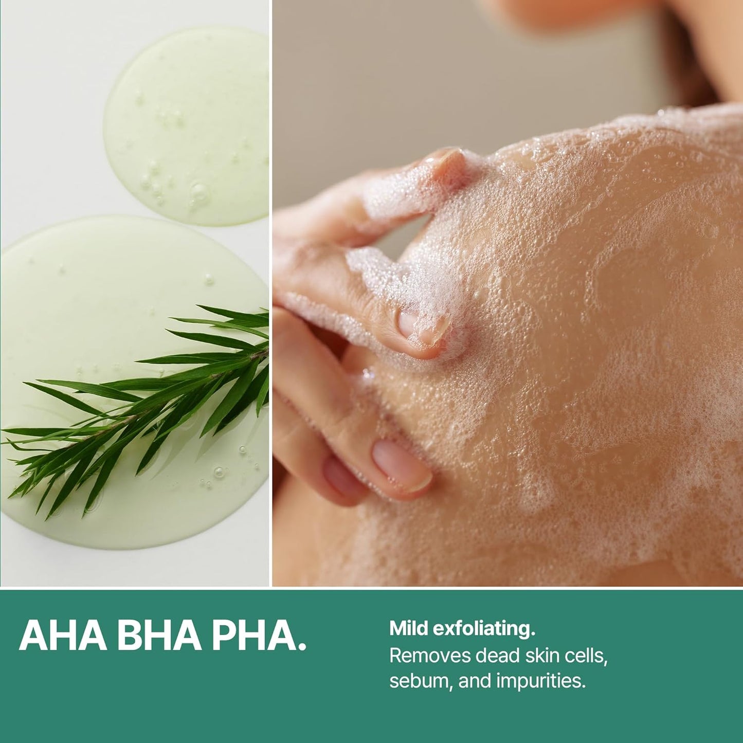 Korven AHA BHA PHA 30 Days Miracle Acne Clear Body Cleanser 13.5oz – Salicylic Acid & Tea Tree Acne Body Wash