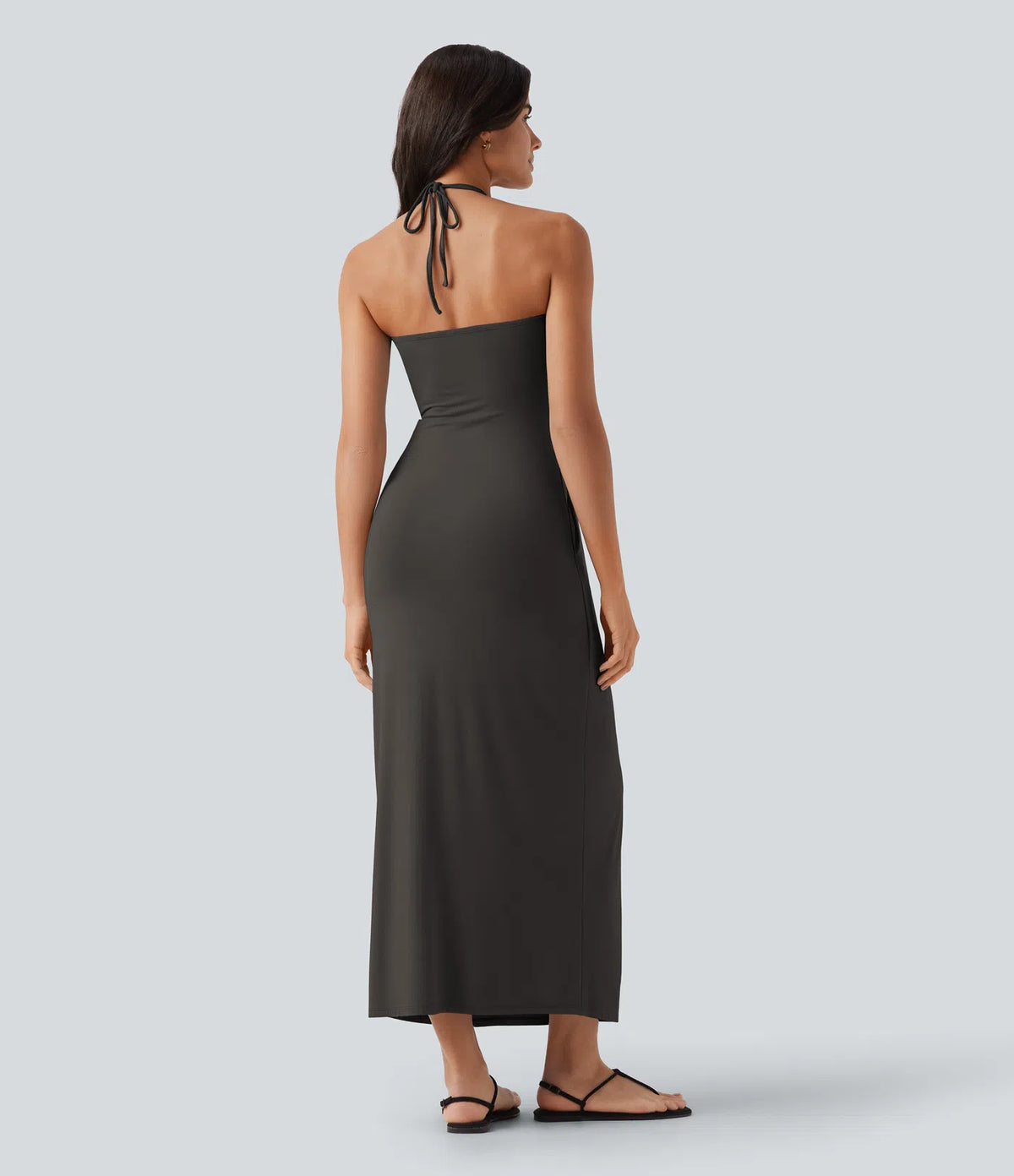 Korven Halter Tie Back Maxi Dress with Pockets