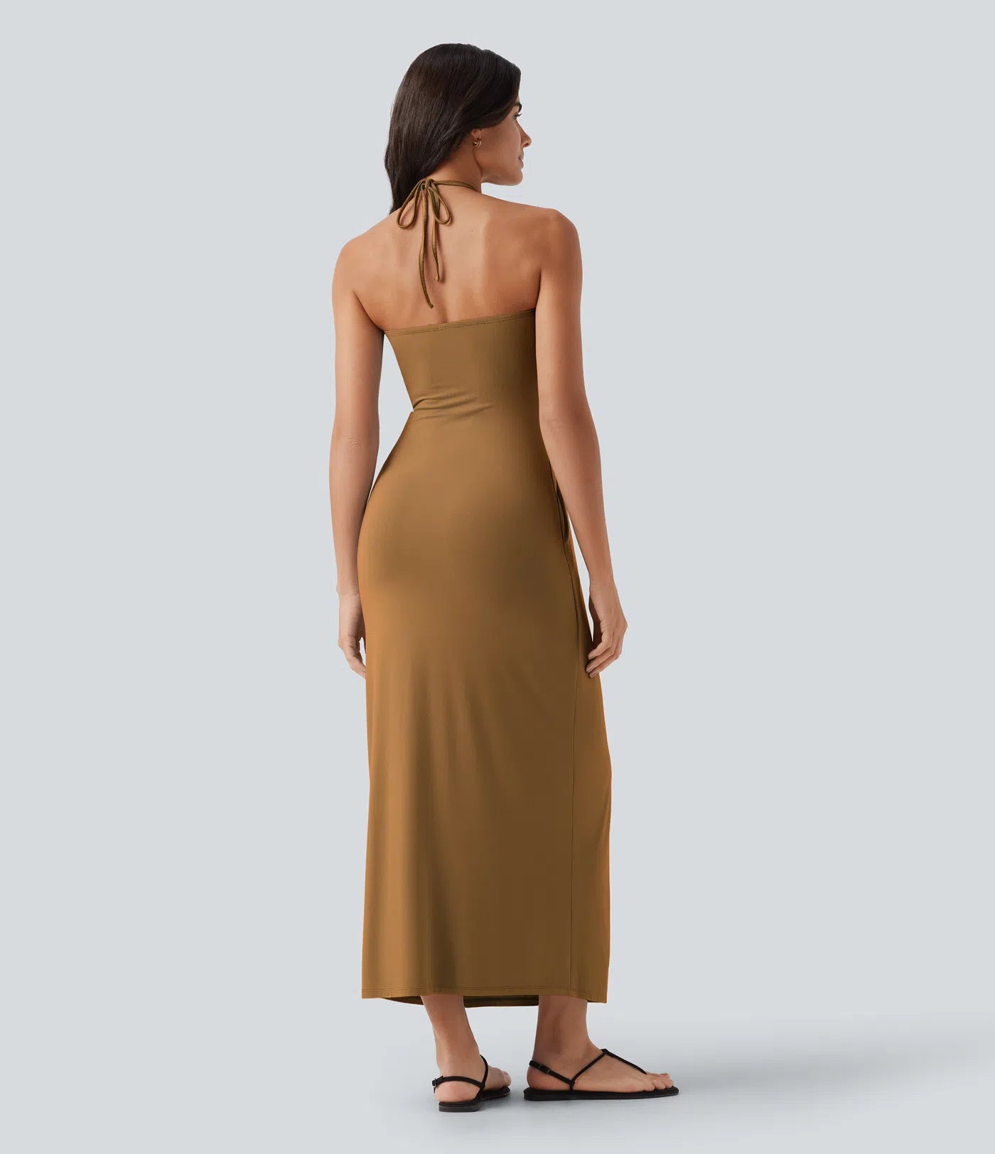Korven Halter Tie Back Maxi Dress with Pockets