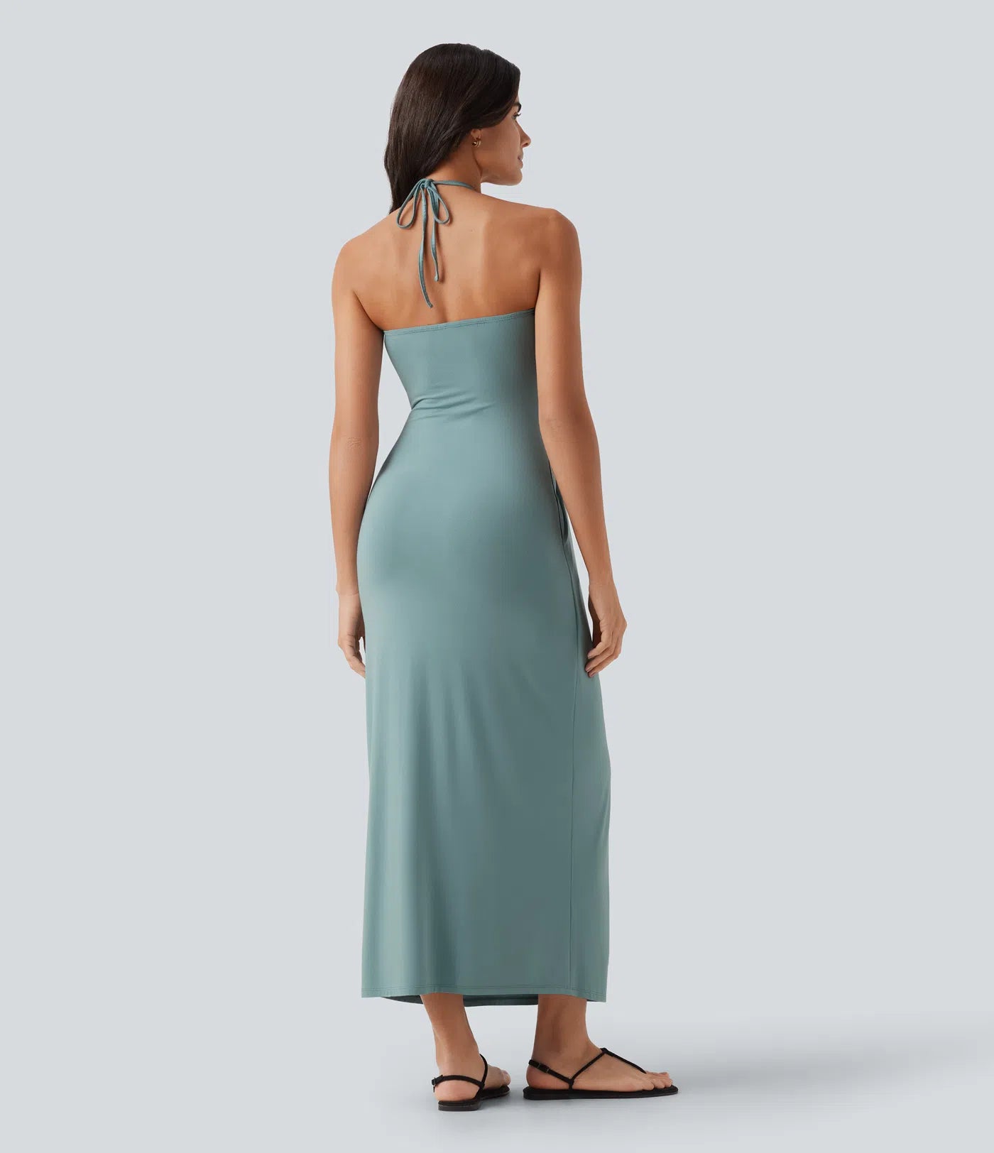 Korven Halter Tie Back Maxi Dress with Pockets