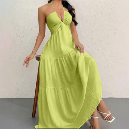Strapless Sexy Backless Tie-Up Casual Halter Neck Dress