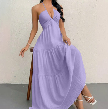 Strapless Sexy Backless Tie-Up Casual Halter Neck Dress