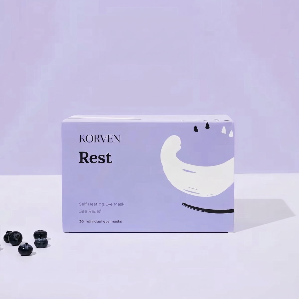 Korven Rest: Self Heating Warm Compress With Hydrating Minerals For Dry Eyes | 30 Count