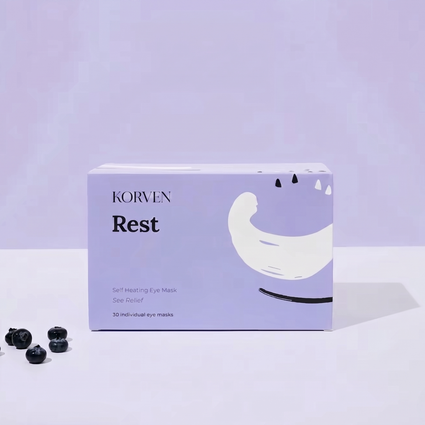 Korven Rest: Self Heating Warm Compress With Hydrating Minerals For Dry Eyes | 30 Count