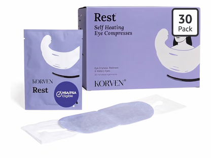 Korven Rest: Self Heating Warm Compress With Hydrating Minerals For Dry Eyes | 30 Count