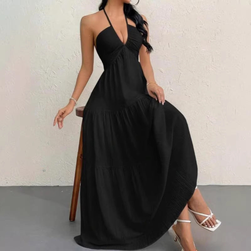 Strapless Sexy Backless Tie-Up Casual Halter Neck Dress