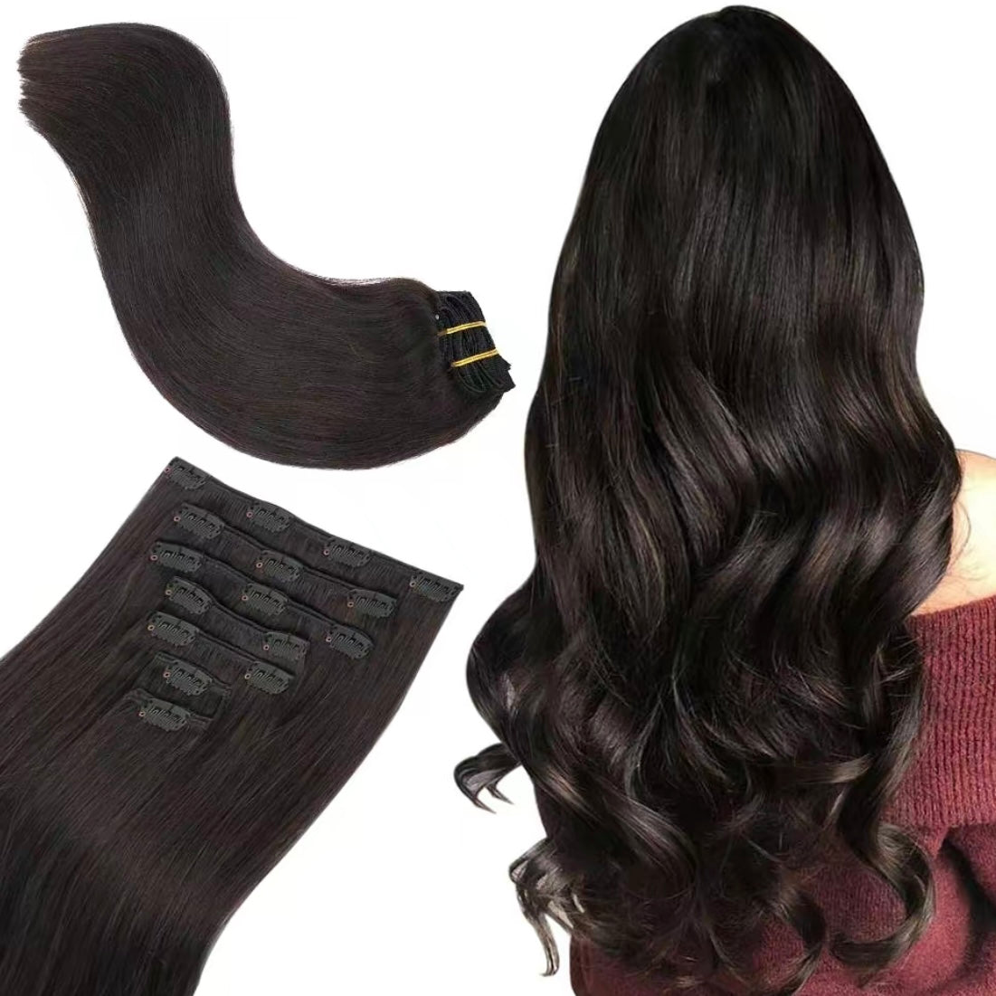 Korven Silk Seam Clip-In Hair Extensions