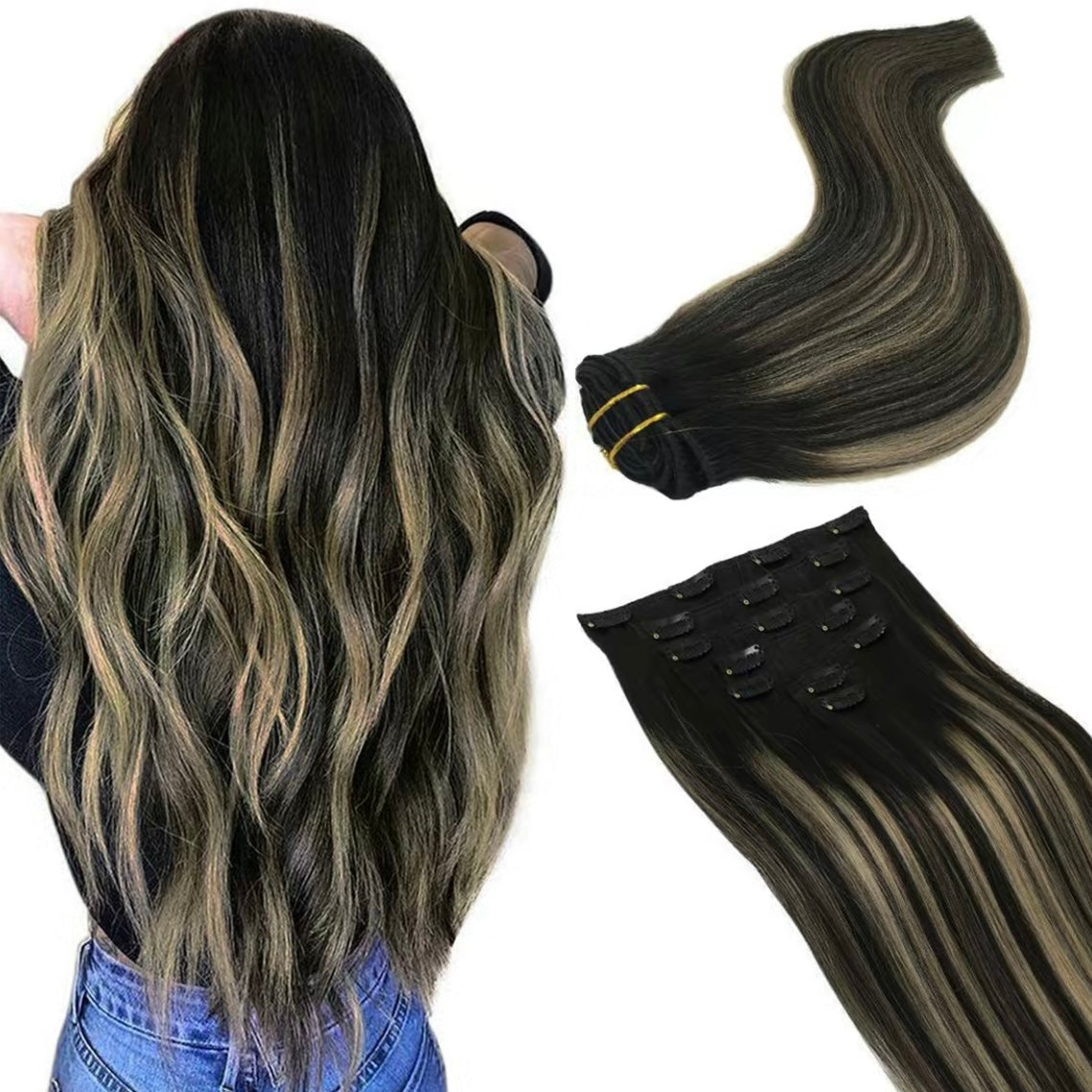Korven Silk Seam Clip-In Hair Extensions