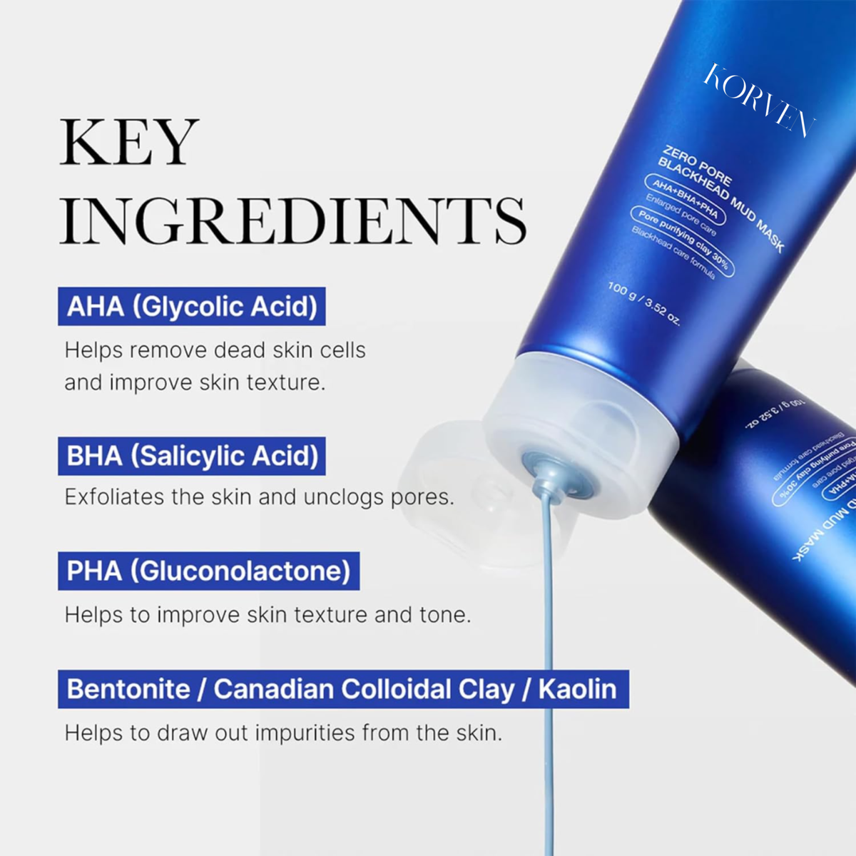 Korven Zero Pore Detox Mud Mask
