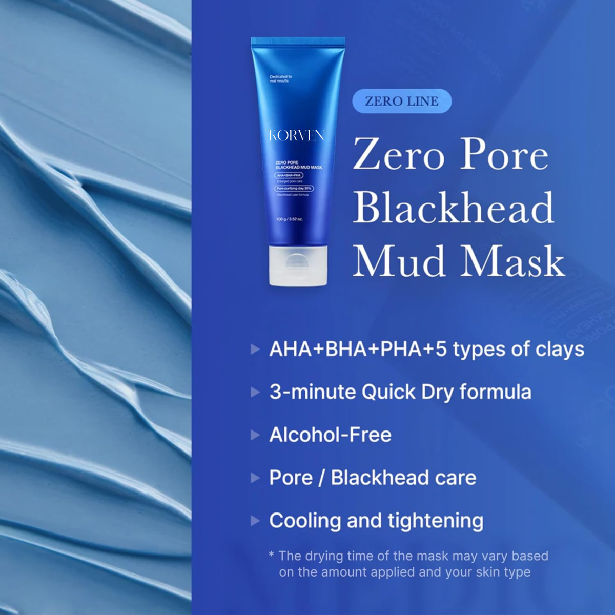 Korven Zero Pore Detox Mud Mask